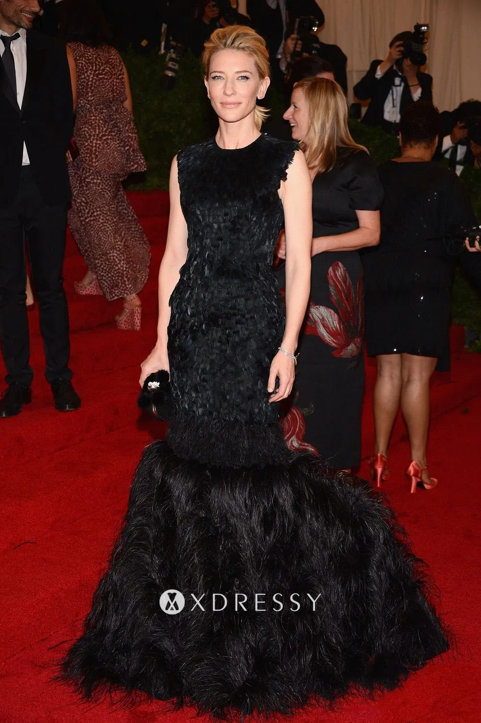 Cate Blanchett black feathered evening gown at 2012 Met Ball Cate Blanchett black feathered evening gown at 2012 Met Ball