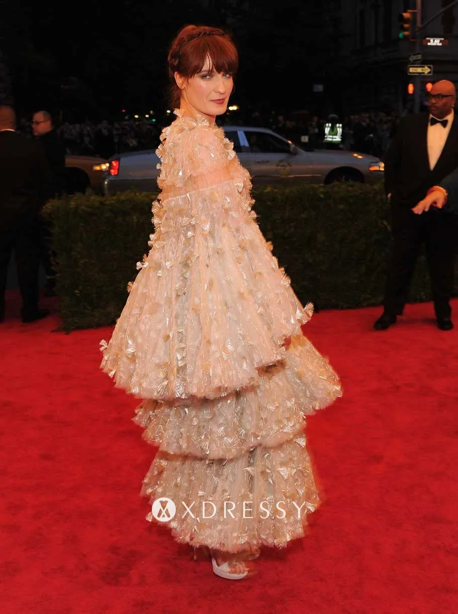 Florence Welch voluminous organza embroidered dress Florence Welch voluminous organza embroidered dress