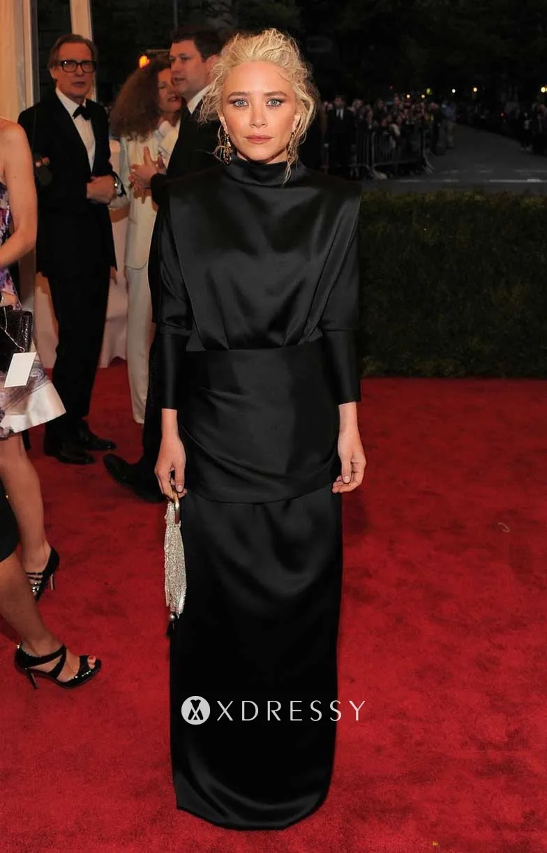 Mary-Kate Olsen black long-sleeve dress at 2012 Met Ball Mary Kate Olsen black long sleeve dress at 2012 Met Ball