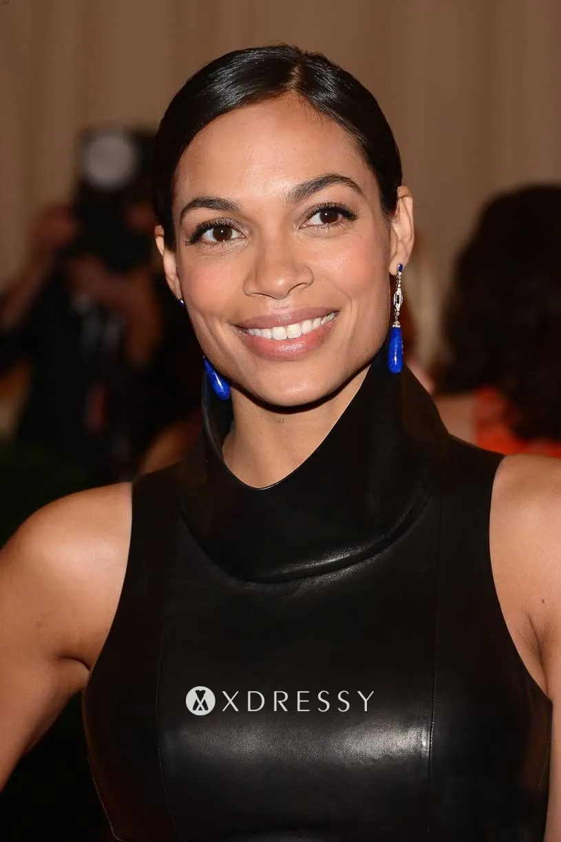 Liv Tyler black leather high-neck dress at 2012 Met Gala Rosario Dawson black leather high neck dress at 2012 Met Gala