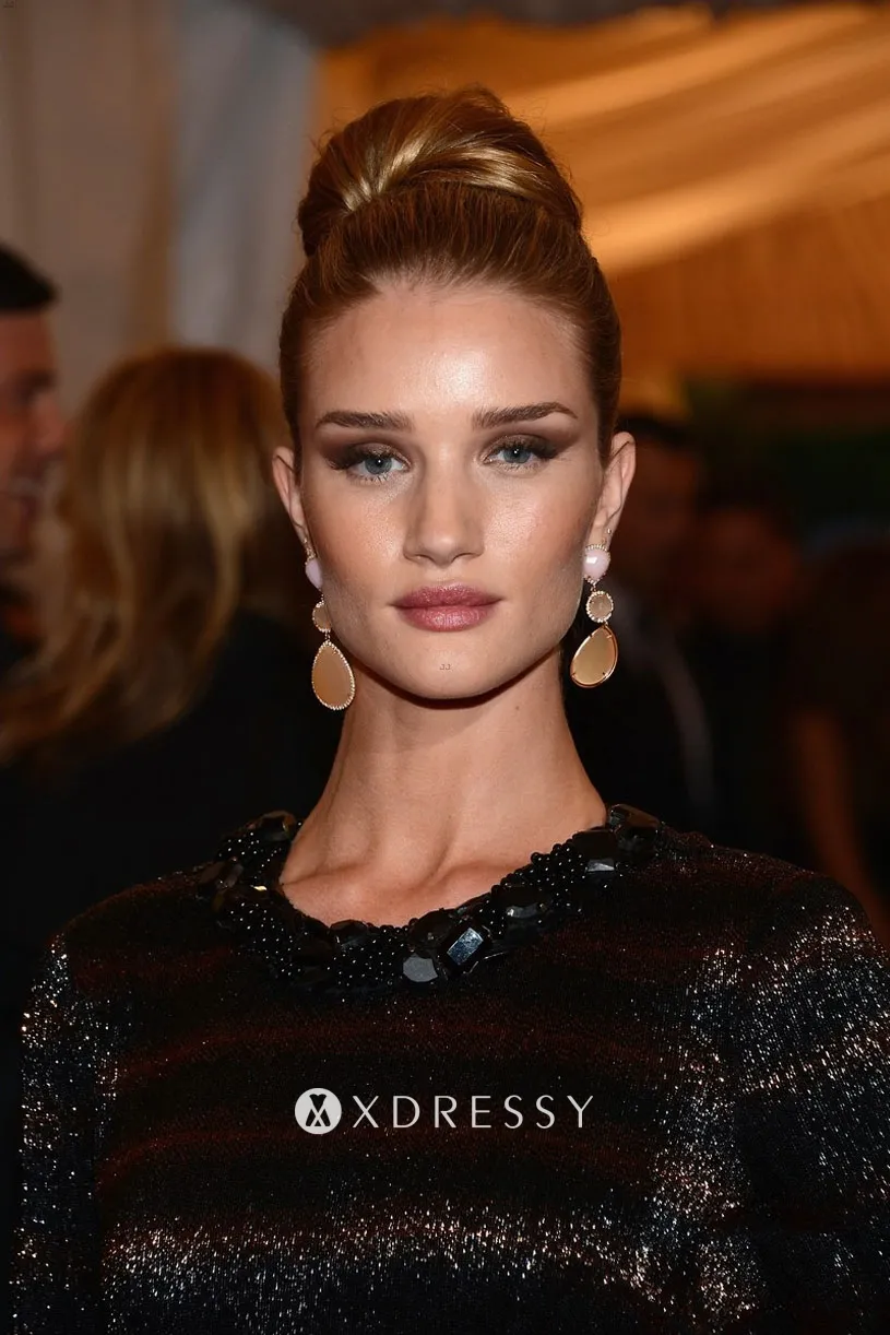 Rosie Huntington Whiteley black striped evening gown Rosie Huntington Whiteley black striped evening gown