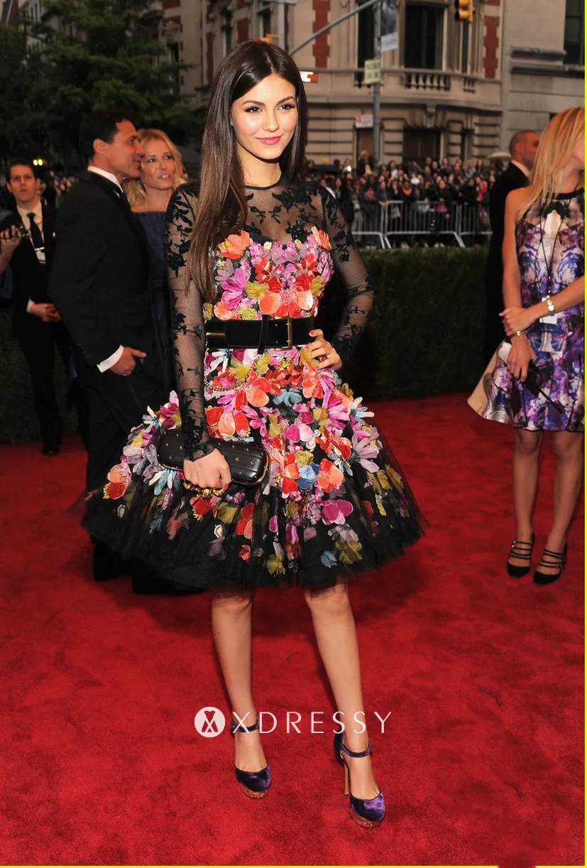 Victoria Justice floral dress at 2012 Met Gala Victoria Justice floral dress at 2012 Met Gala