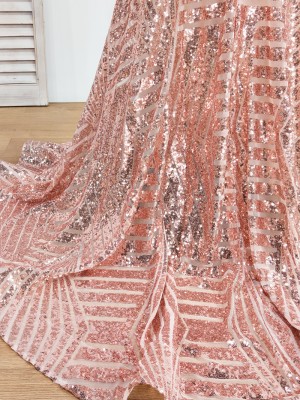 striped rose gold sequin dress