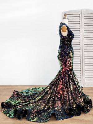 iridescent map sequin trumpet prom dress iridescent map sequin trumpet prom dress