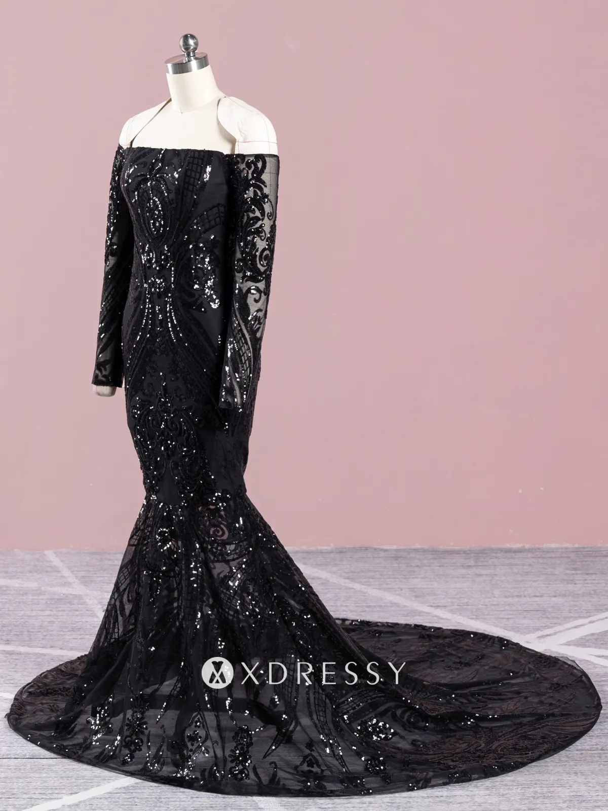 Black Cinderella Divine CR844 Prom Fitted Long Formal Glitter Mermaid Dress  for $229.99 – The Dress Outlet