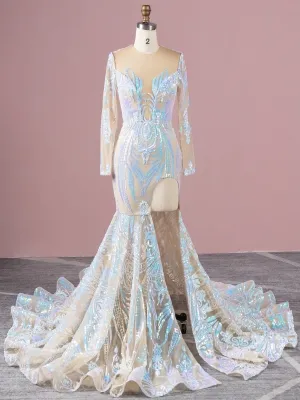 iridescent pink and blue unique sequin mermaid prom dress iridescent pink and blue unique sequin mermaid prom dress