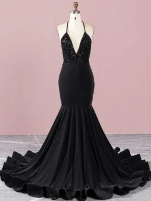 sexy black spandex glitter mermaid long train prom dress sexy black spandex glitter mermaid long train prom dress