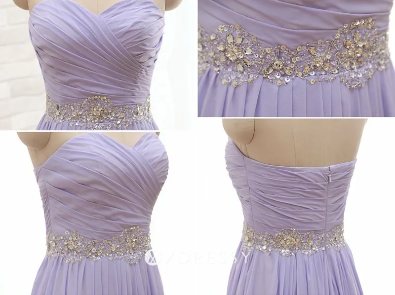 crystal sequined lavender chiffon strapless ruched sequined bridesmaid gown crystal sequined lavender chiffon strapless ruched sequined bridesmaid gown