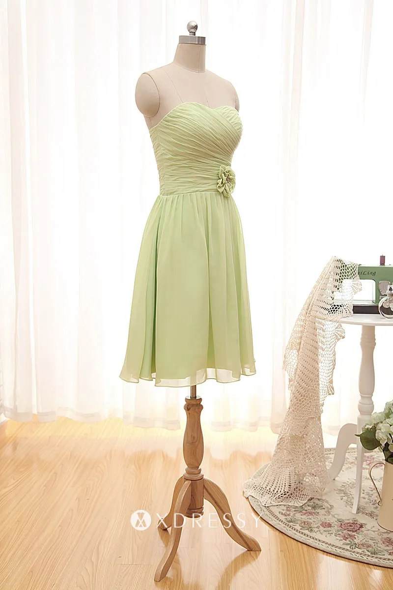 strapless knee length pleated apple green bridesmaid dress strapless knee length pleated apple green bridesmaid dress