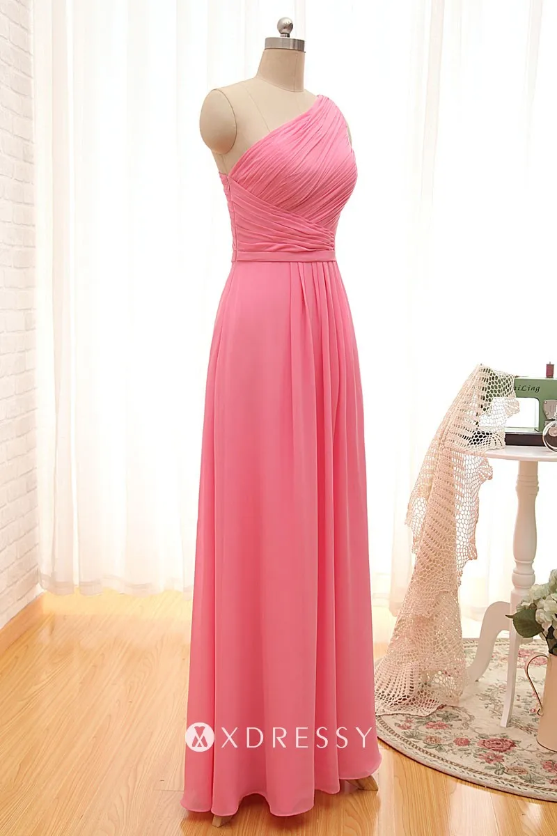 pleated one shoulder pink bridesmaid dress pleated one shoulder pink bridesmaid dress