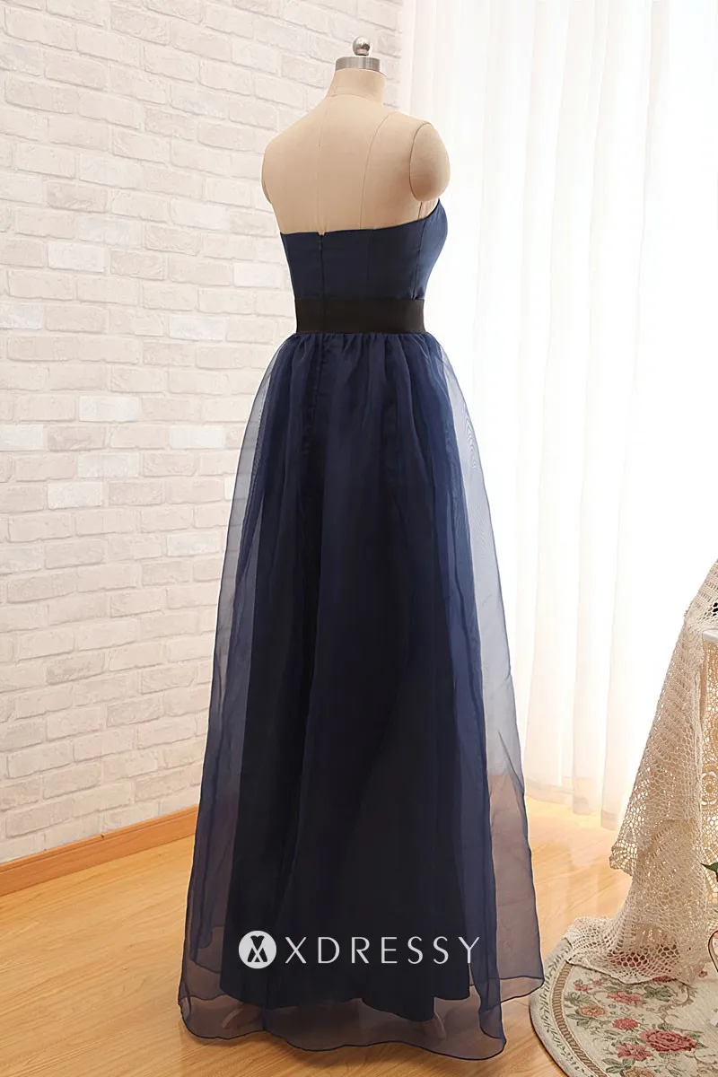 low back sheer tulle overlay navy strapless bridesmaid gown low back sheer tulle overlay navy strapless bridesmaid gown