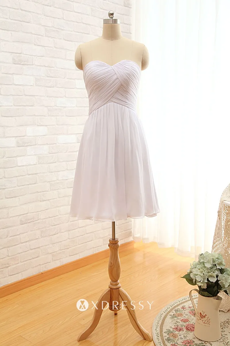 cheap short pleated white chiffon bridesmaid dress cheap short pleated white chiffon bridesmaid dress