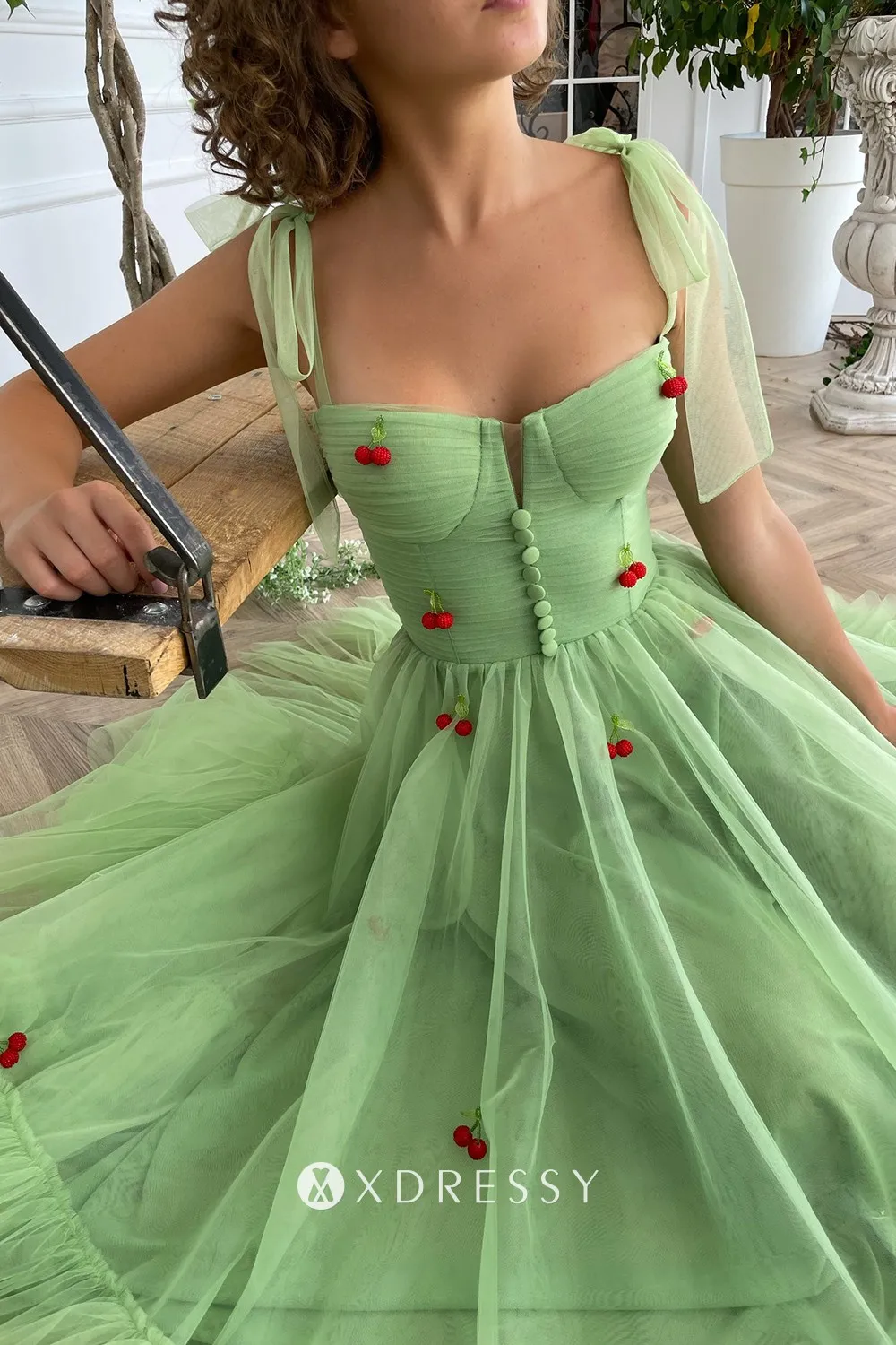 lovely cherry bow straps midi homecoming dress lovely cherry bow straps midi homecoming dress