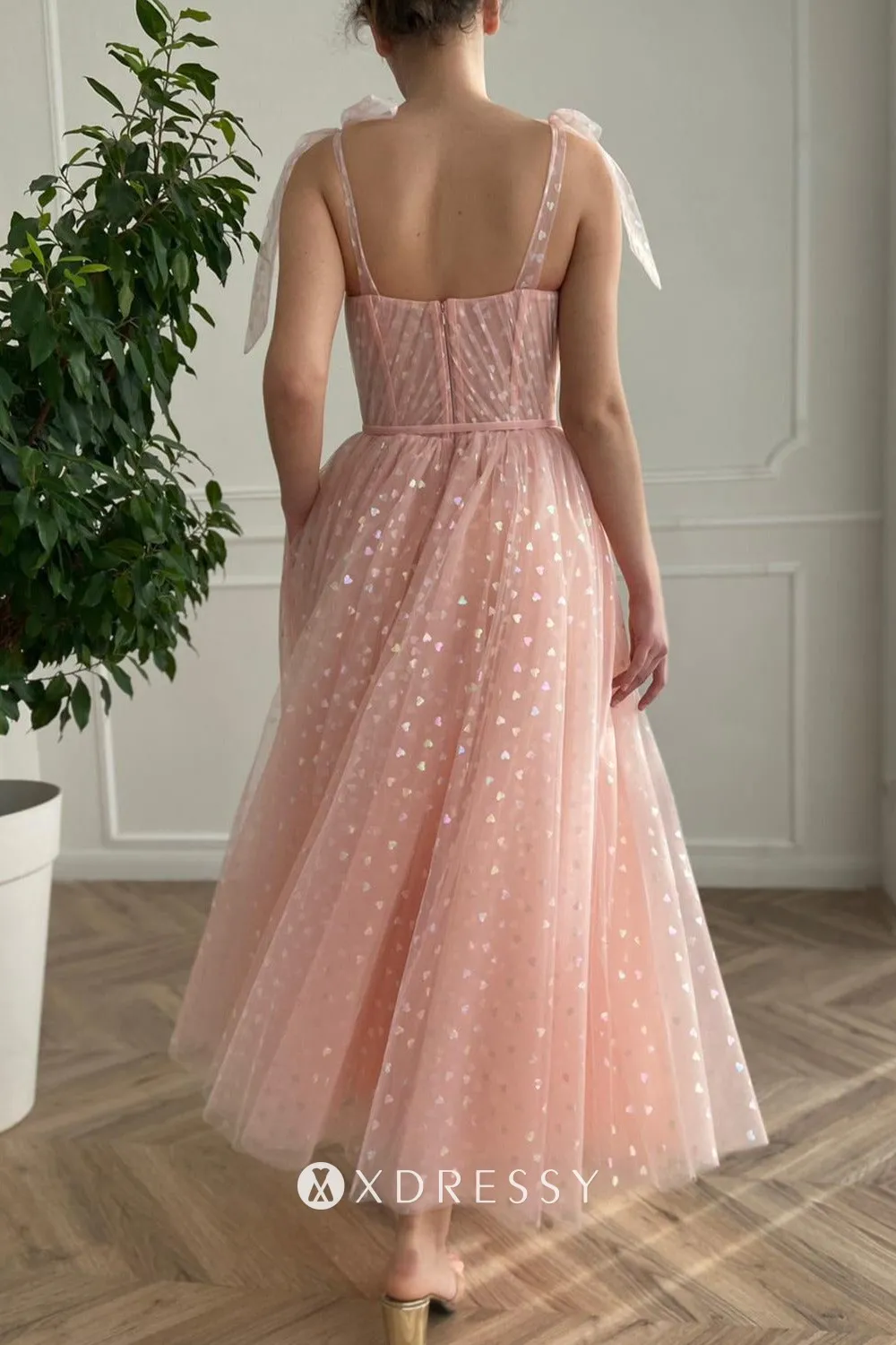lovely heart pink tulle ankle length party dress lovely heart pink tulle ankle length party dress