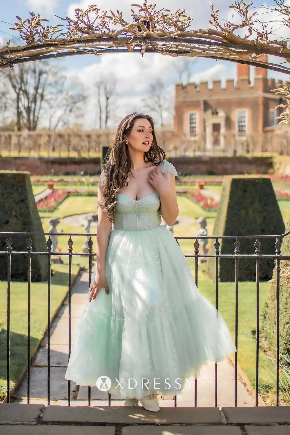 mint green shiny tulle sweetheart a line ankle length party dress mint green shiny tulle sweetheart a line ankle length party dress