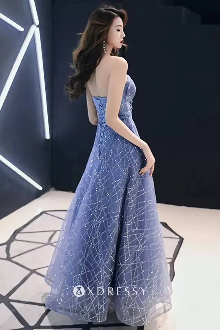 sparkle mesh strapless a line lace up back prom gown sparkle mesh strapless a line lace up back prom gown