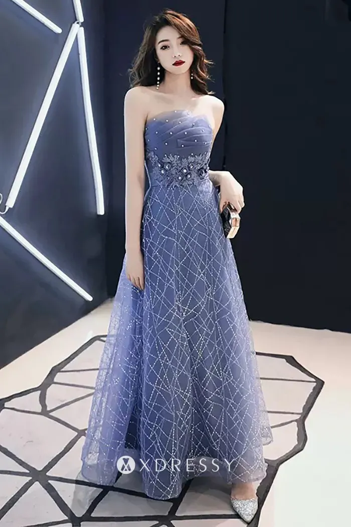 sparkle mesh strapless a line prom gown sparkle mesh strapless a line prom gown