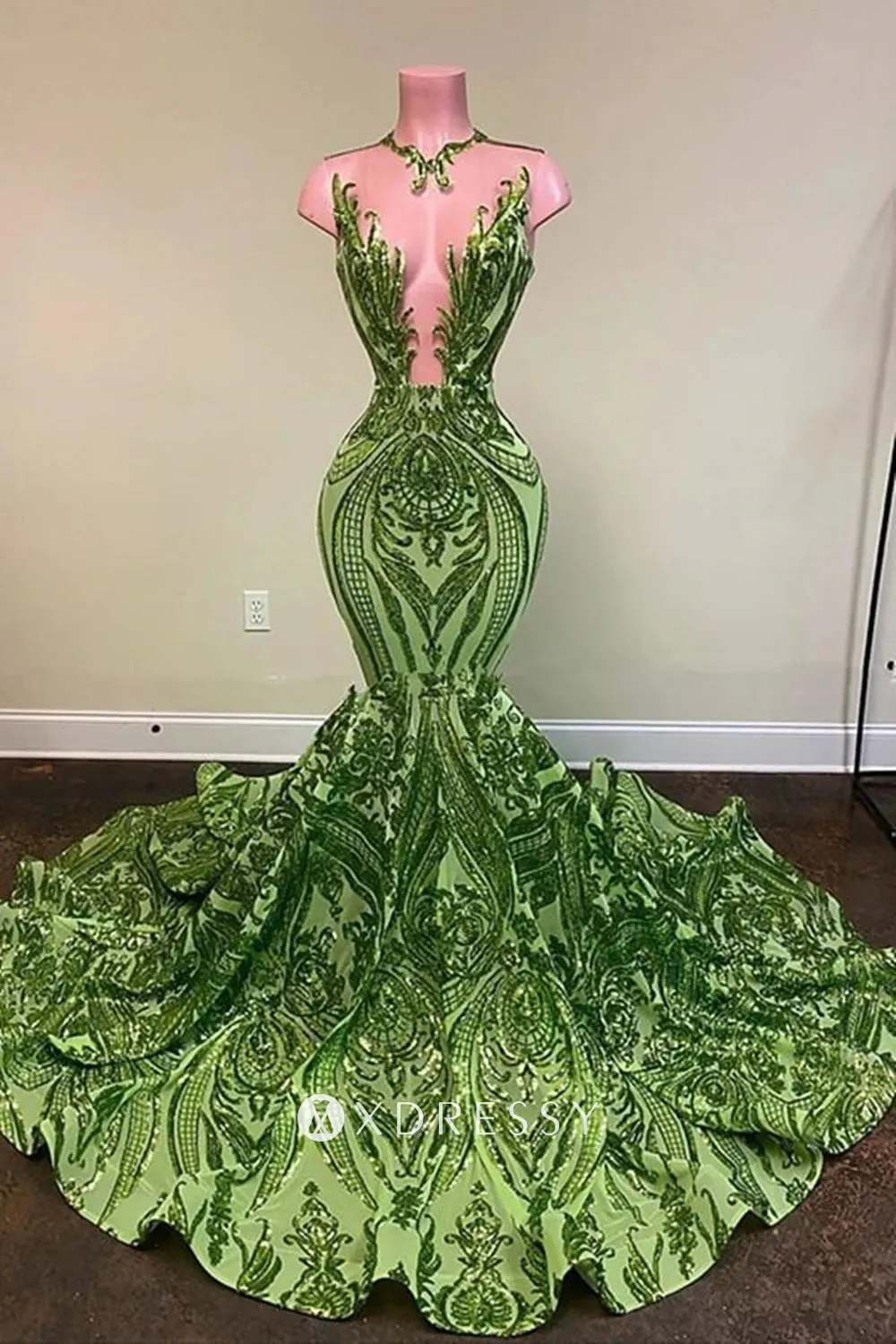 sparkly green abstract sequin plunge african american prom gown sparkly green abstract sequin plunge african american prom gown