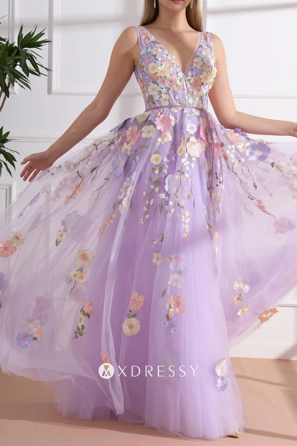 3d flower lace lilac tulle v neck fairy engagement dress 3d flower lace lilac tulle v neck fairy engagement dress