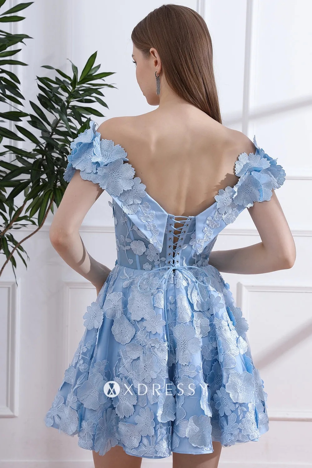 sky blue floral lace low back mini cocktail dress sky blue floral lace low back mini cocktail dress