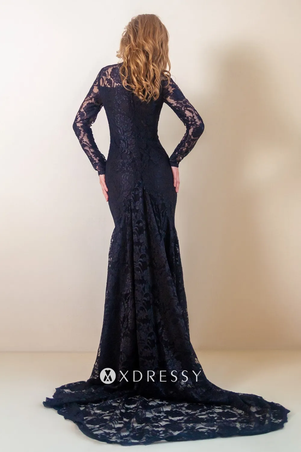black lace middle train prom dress black lace middle train prom dress