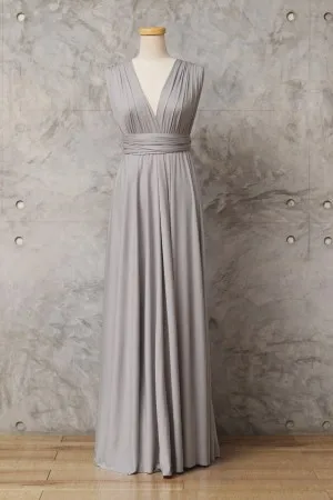 simple multi way glacier grey bridesmaid dress