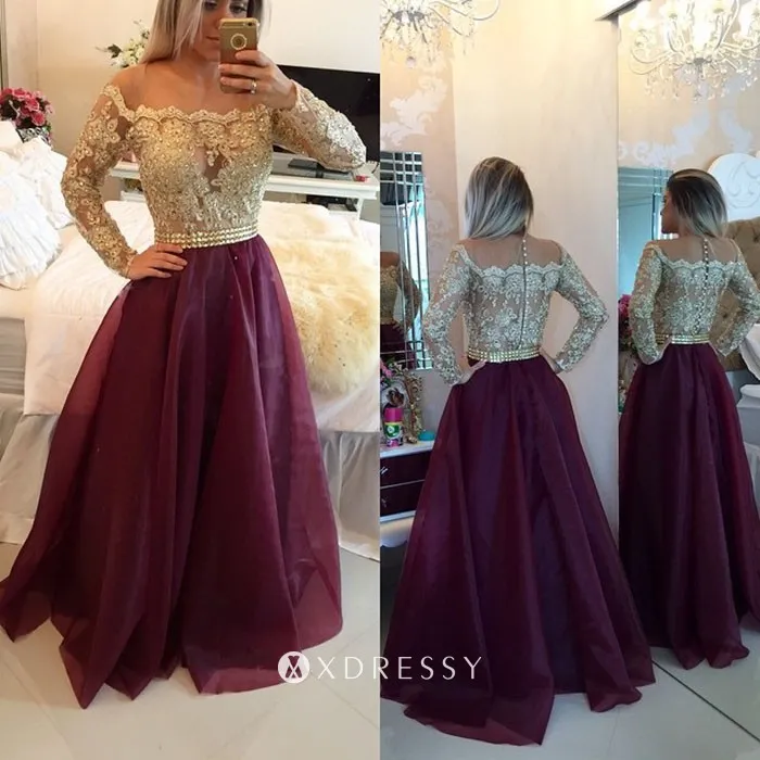gold lace burgundy organza two tone long prom gown gold lace burgundy organza two tone long prom gown
