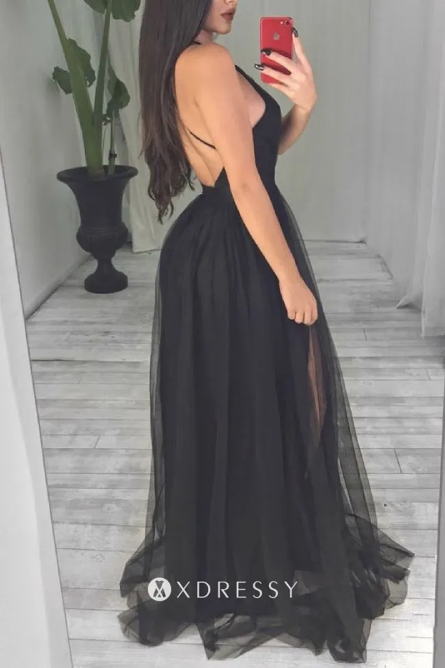backless transparent black tulle overlay prom dress backless transparent black tulle overlay prom dress