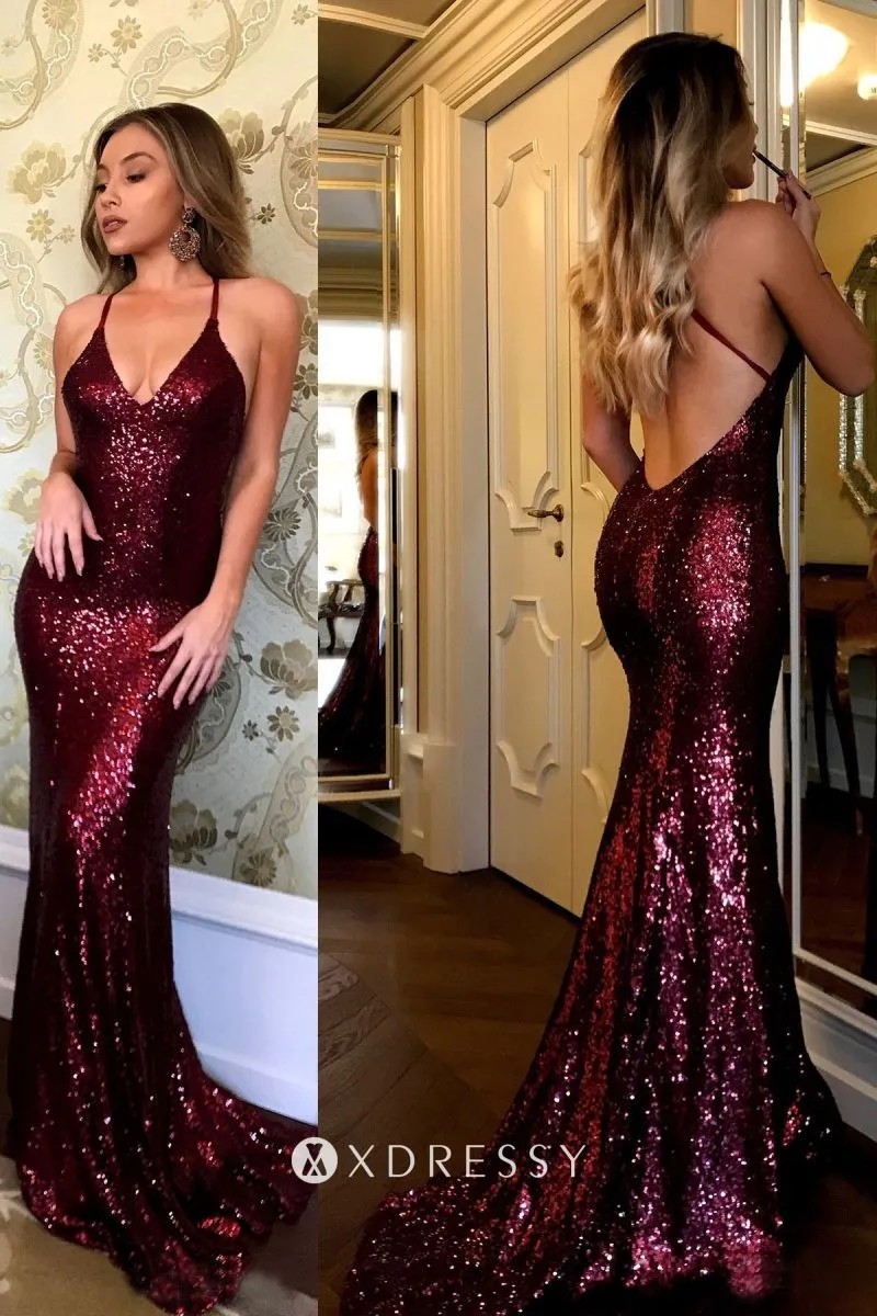 sparkly sangria sequin backless mermaid prom dress sparkly sangria sequin backless mermaid prom dress