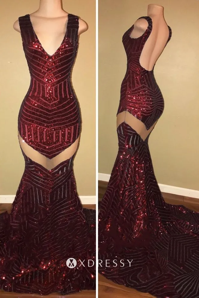burgundy sequin sheer cut out backless prom dress burgundy sequin sheer cut out backless prom dress