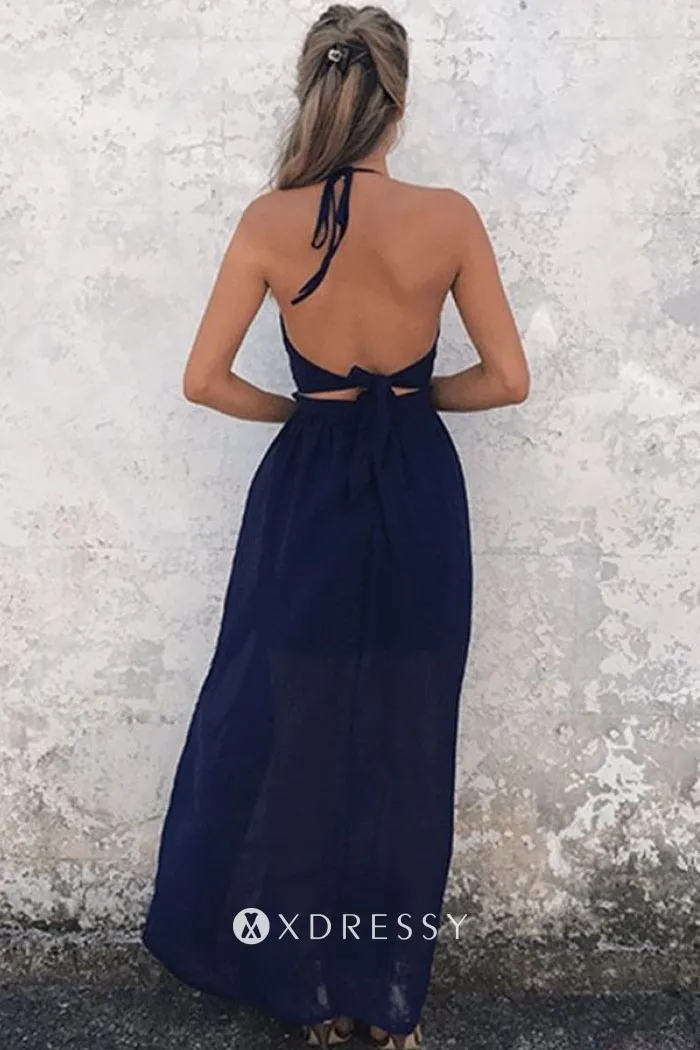 backless twisted bodice double slit party gown backless twisted bodice double slit party gown