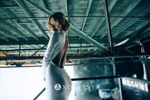 open back high neck long sleeve white formal dress open back high neck long sleeve white formal dress