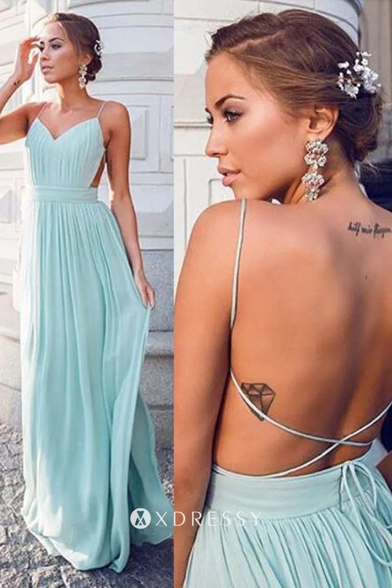 backless mint chiffon A line long engagement dress backless mint chiffon A line long engagement dress