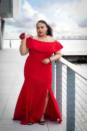red gowns plus size
