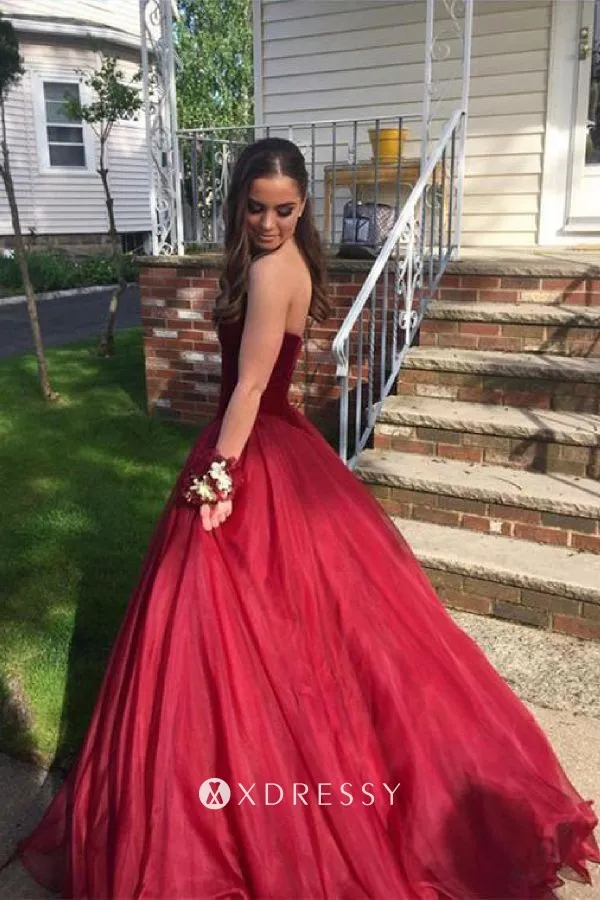 red velvet quinceanera dress