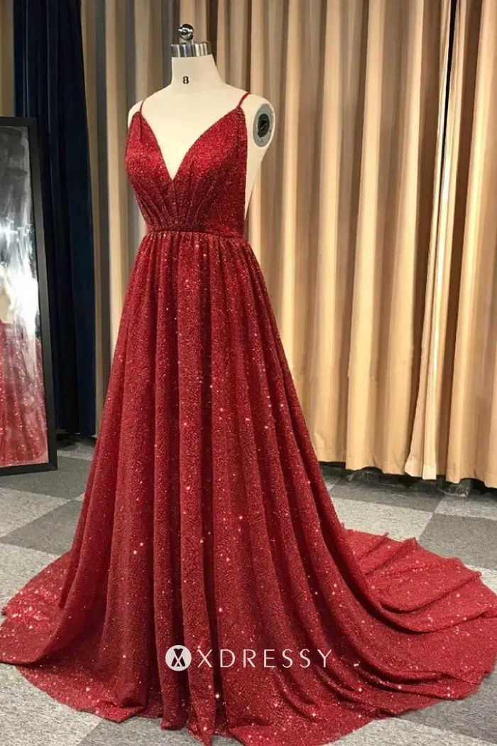 spaghetti strap glittery lipstick red puffy long prom dress spaghetti strap glittery lipstick red puffy long prom dress