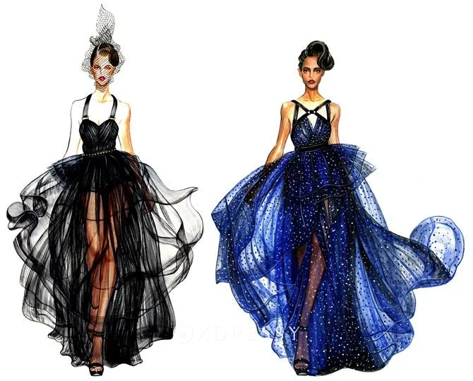 sexy sheer space color tulle straps prom dress sexy sheer space color tulle straps prom dress