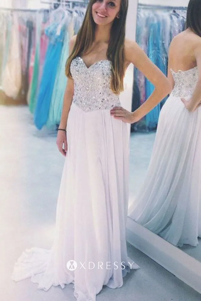 beading strapless sweetheart chiffon long prom gown beading strapless sweetheart chiffon long prom gown