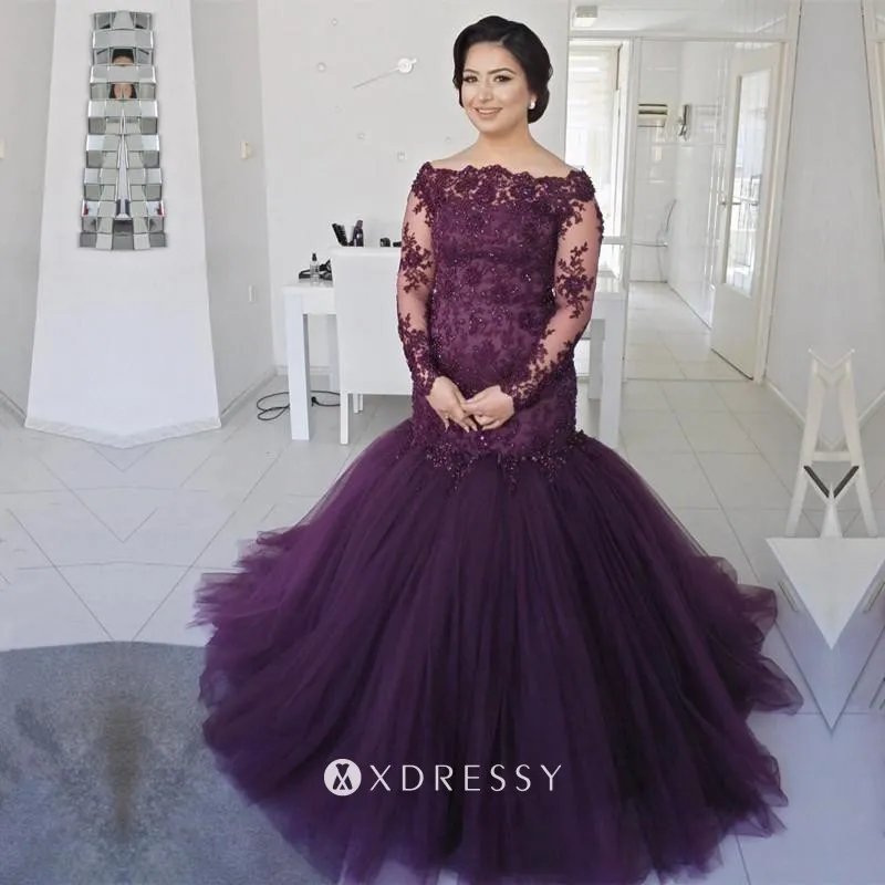 plum long formal dress