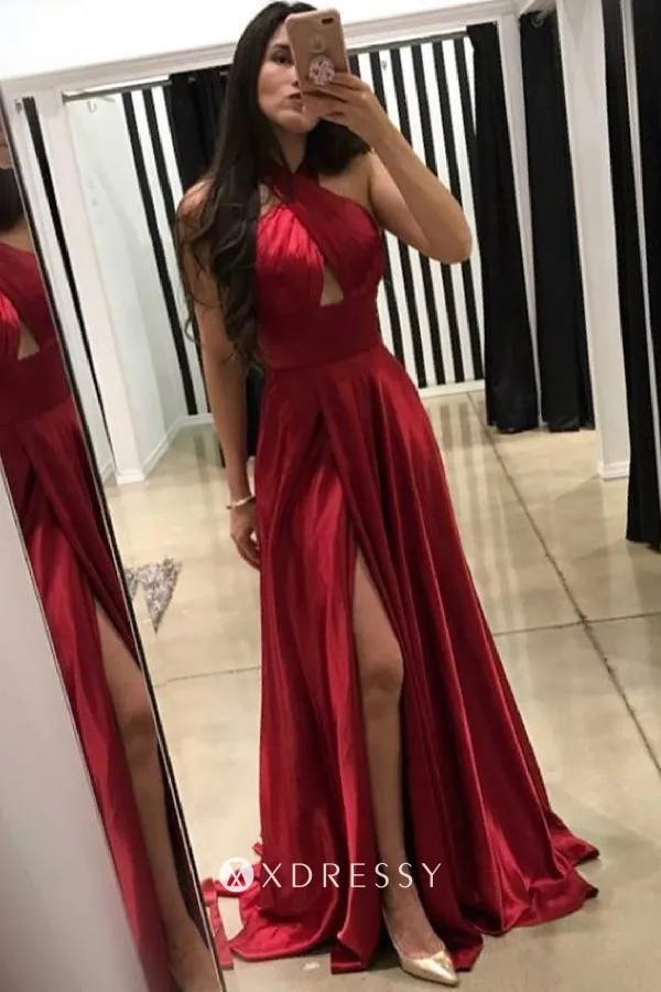 satin backless dress