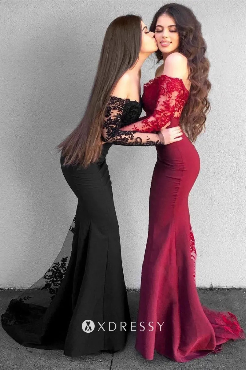 off shoulder lace spandex mermaid formal dress off shoulder lace spandex mermaid formal dress
