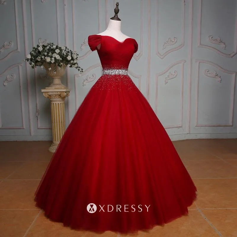 off the shoulder red tulle beaded prom ball gown off the shoulder red tulle beaded prom ball gown