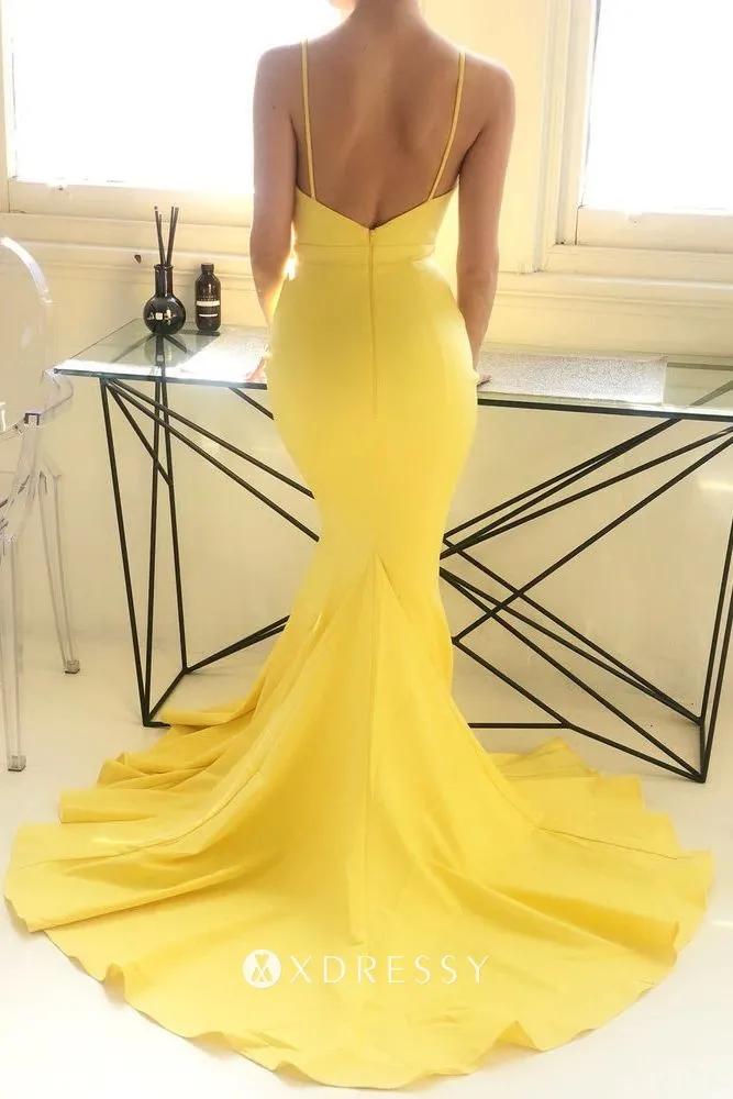 backless daisy yellow mermaid prom dress backless daisy yellow mermaid prom dress