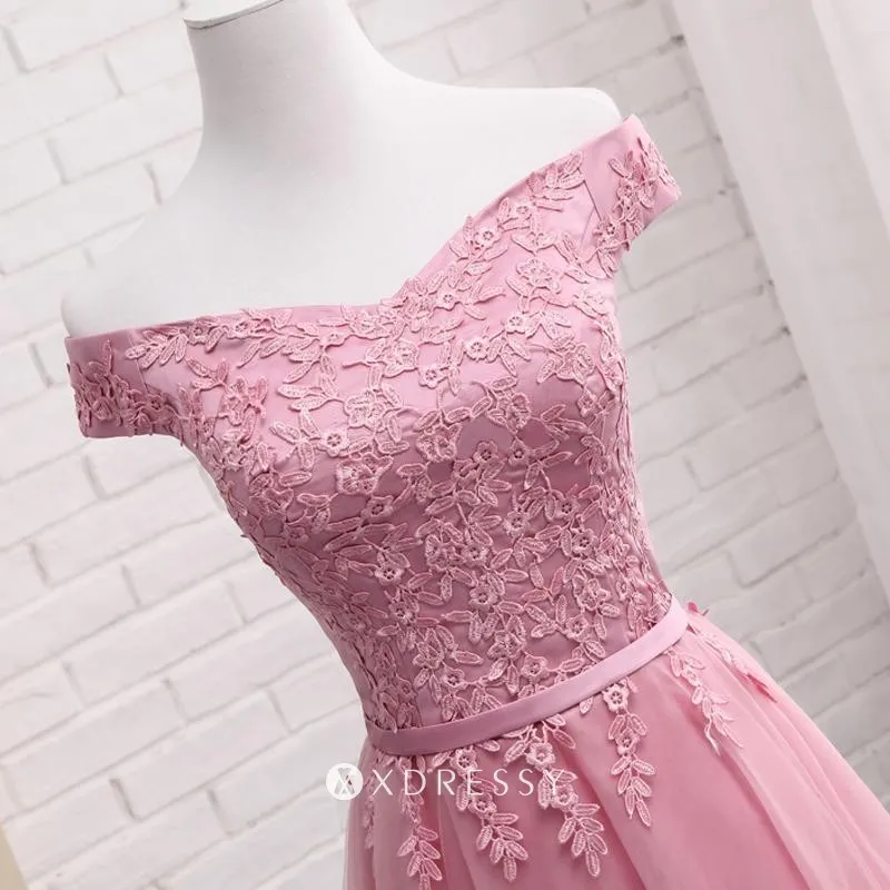 off the shoulder lace appliqued pink homecoming dress off the shoulder lace appliqued pink homecoming dress