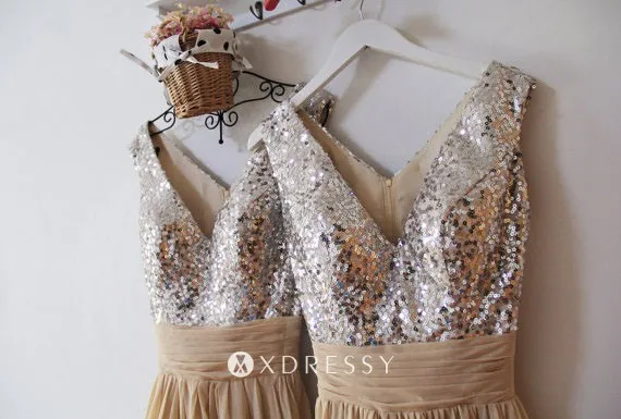 silver sequin bodice sand bridesmaid dress silver sequin bodice sand bridesmaid dress