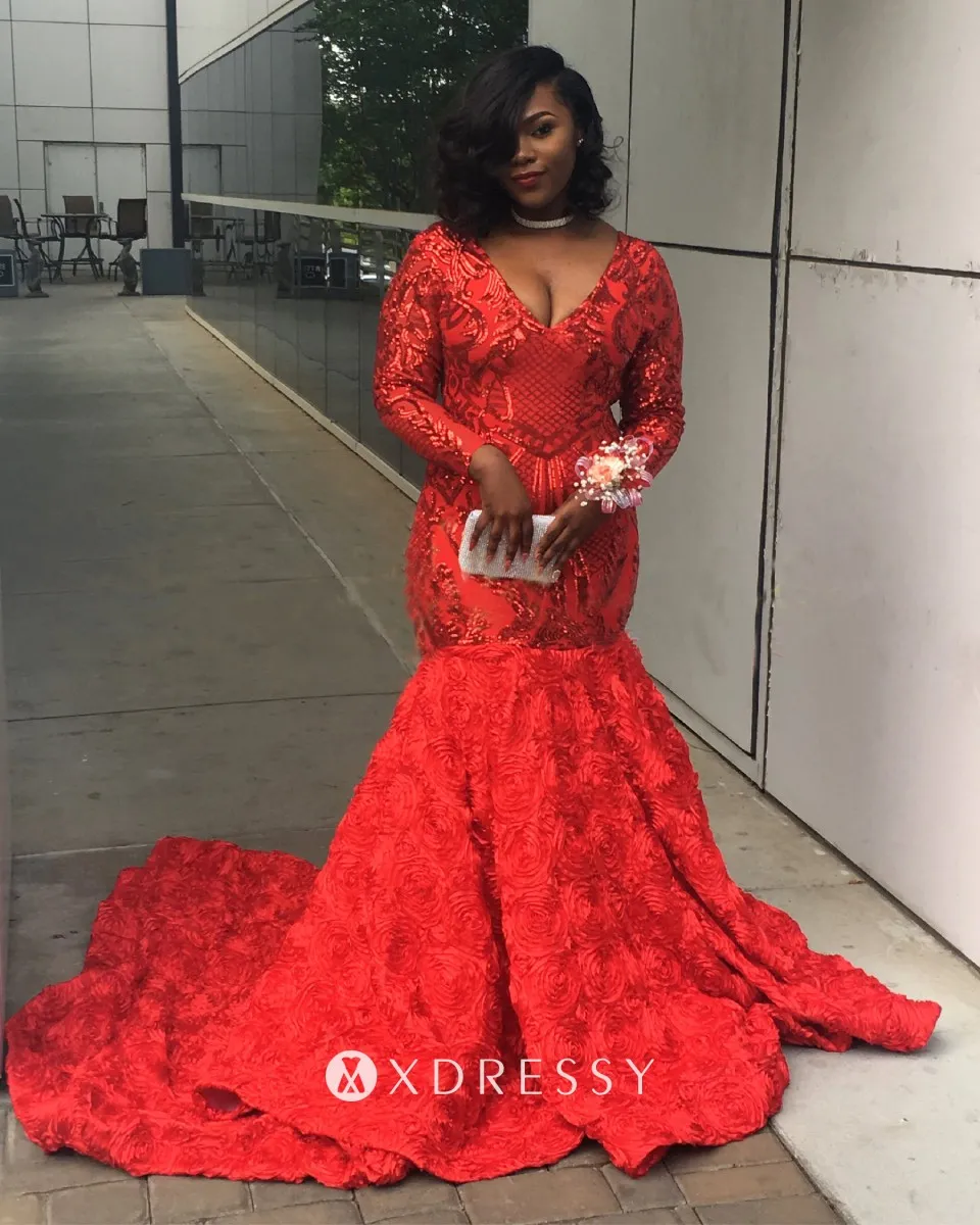 floor length red sequin dress