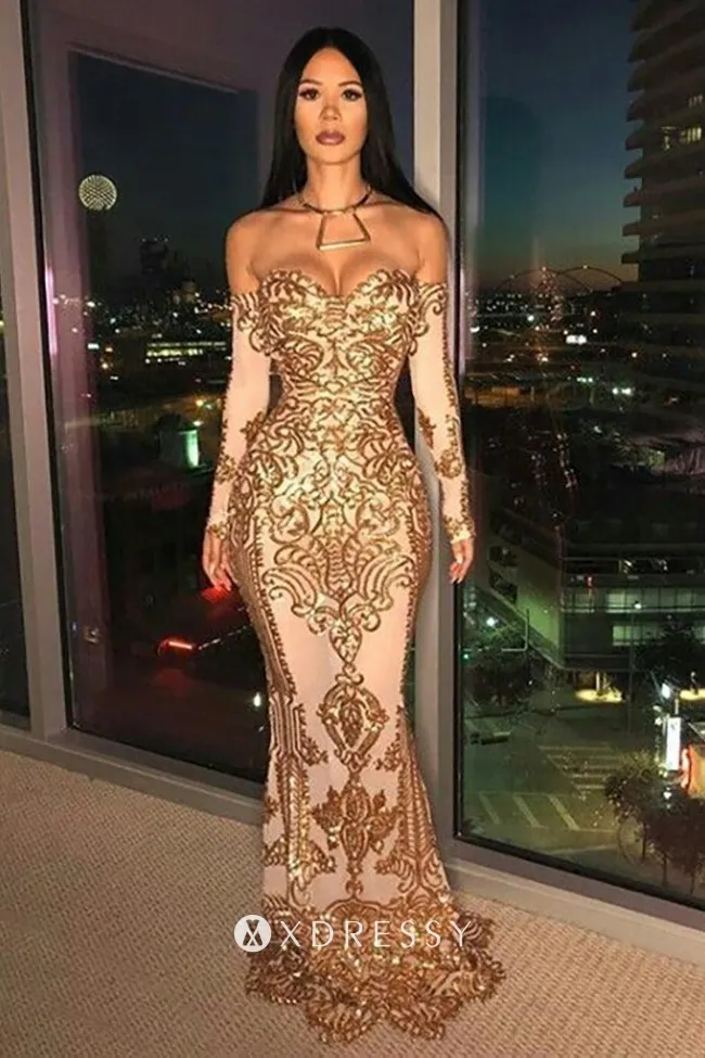 Off-shoulder Sweetheart Prom Gown - Xdressy