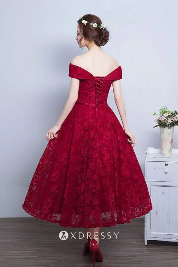 lace up back red lace ankle length homecoming gown lace up back red lace ankle length homecoming gown