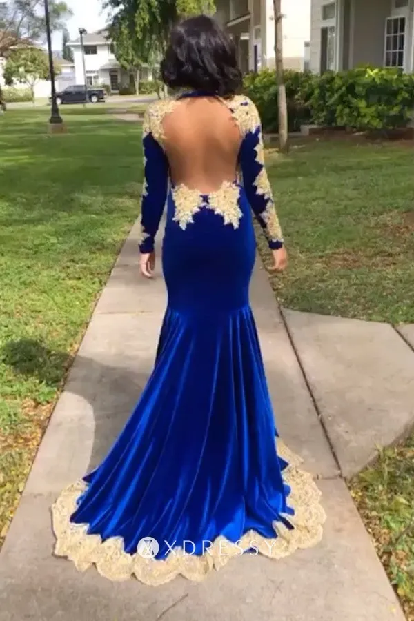 blue and gold party dress