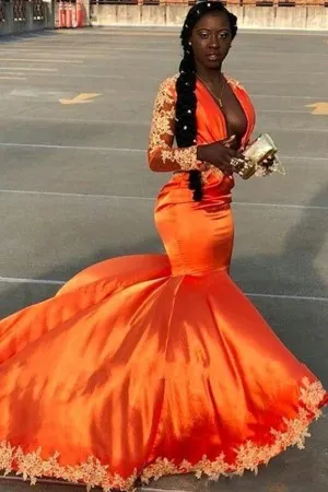 orange long frock